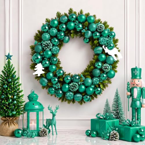 24ct Green Christmas Ornaments for Tree Decorations (24 Count)