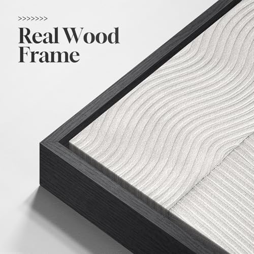 Large Framed Black and White Abstract Wall Art for Living Room Set of 3 (3 Count)