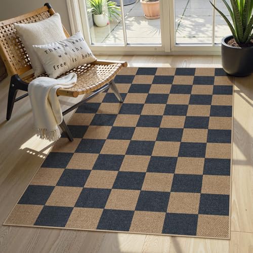 Checkered Easy Jute 3x5 Outdoor Rug