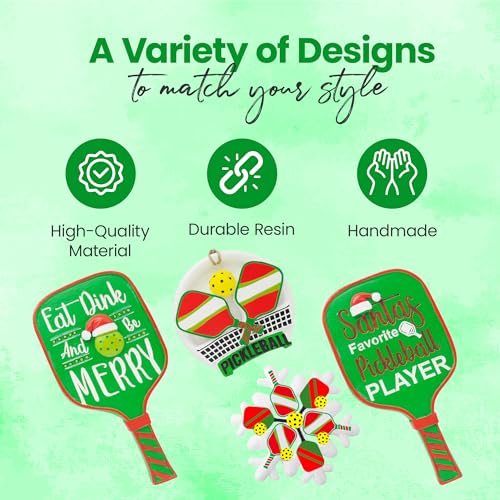 Eat Dink and Be Merry Pickleball Paddle Christmas Ornament