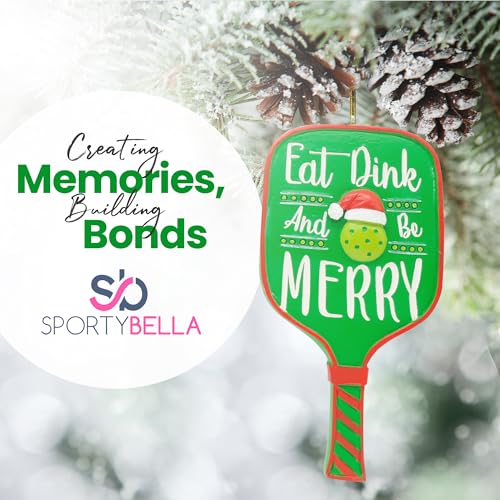 Eat Dink and Be Merry Pickleball Paddle Christmas Ornament