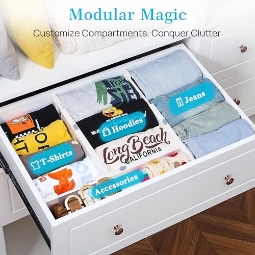 4" High Drawer Dividers for Clothes (12 Count)