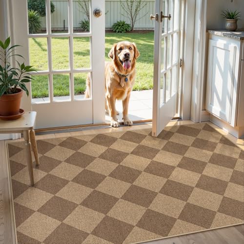Checkered Easy Jute Indoor Outdoor Rug