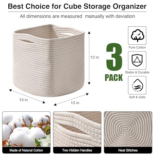 13 Inch Cube Closet Storage Bins (3 Count)