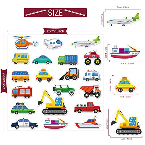 40 PCS Transportion Thick Window Gel Clings for Kids Toddlers (40 Count)