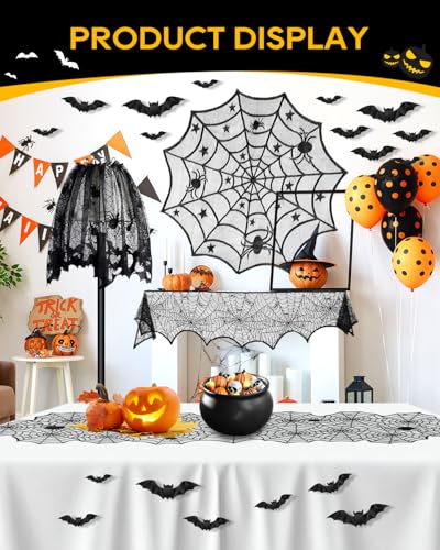 5 Pack Halloween Decorations Indoor Halloween Spider Web Tablecloth
