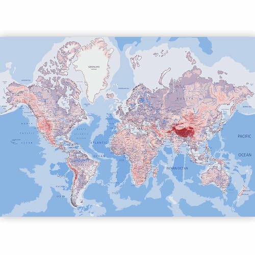 Premium Wall Mural World Map 157x110 in (8 Count)