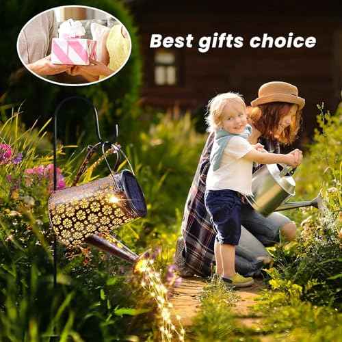 2 Pack Solar Watering Can Lights with Shepherd Hook (2 Count)