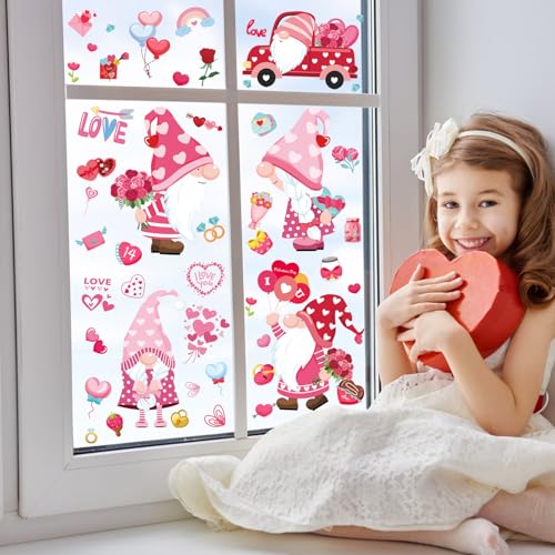 107 PCS Valentines Window Clings (9 Count)