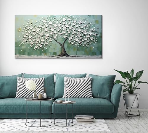 Turquoise Tree of Life Wall Art for Living Room Canvas Prints Artwork Modern Abstract Bedroom Office Painting Decor