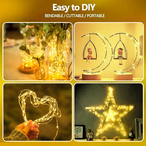 4 Pack Fairy Lights Battery Operated with Remote 16FT 50 LED String Lights (4 Count)