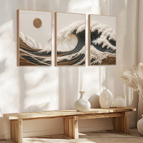 Great Wave Sunset Framed Canvas Wall Art