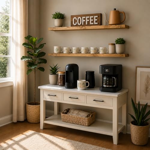 Wood Floating Shelves for Wall 60 inch Set of 2 (2 Count)