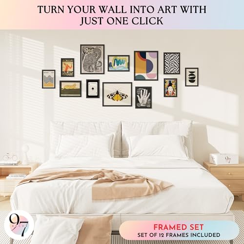 Eclectic Framed Wall Art Set (12 Count)