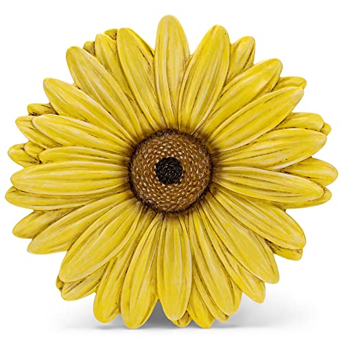 NAT & Jules Gerbera Daisy Flower Shaped Dimensional Indoor Outdoor 12 inch Cast Resin Decorative Garden Stepping Stone