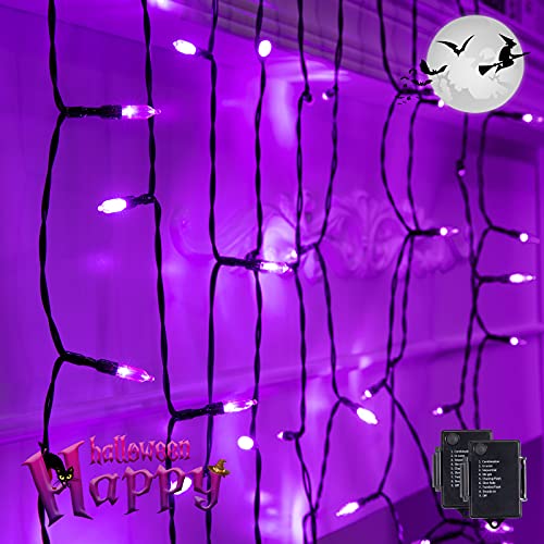 Purple String Lights Battery Operated 2 Pack 17.8 Feet 50 LED (17.8 Foot)