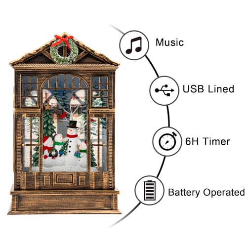 Christmas Snow Globe Swirling Glittering Snowman Choir Manger Scene