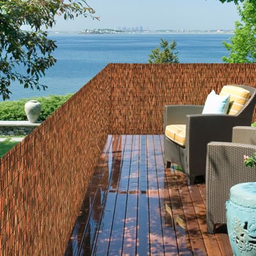 Brown 5.6FT X16.4FT Reed Fencing Roll Bamboo Privacy Fence Screen