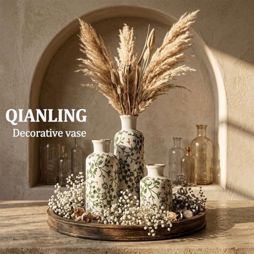 Green Ceramic Vase Set (3 Count)