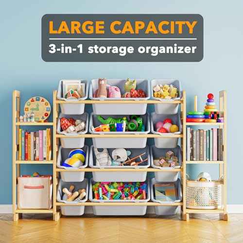 Toy Storage Organizer with 6 Shelves and 12 Bins
