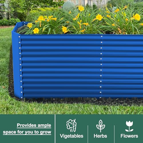 8x4x3ft Rectangular Galvanized Raised Garden Beds