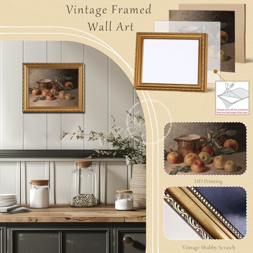 Vintage Gold Framed Wall Art for Home Decor