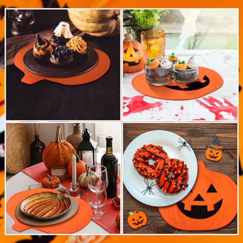 4 Pcs Halloween Pumpkin Placemat Jack O Pumpkin Tablemats (4 Count)