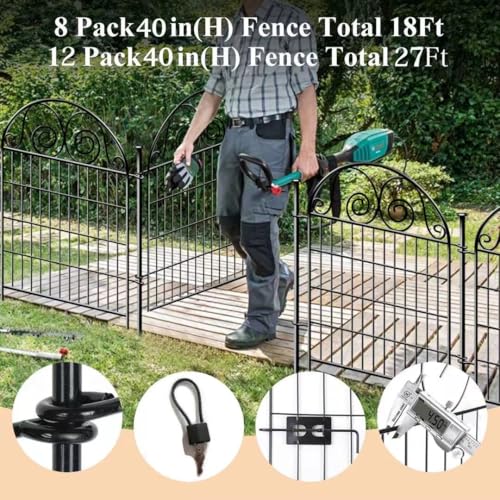 Tall Garden Animal Barrier Fence With Gate (90 Sq Ft)