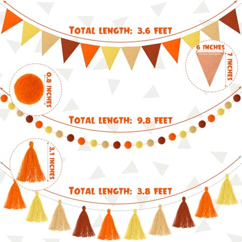 4 Pcs 9.8 ft Pom Pom Garland for Classroom Bulletin Board (4 Count)