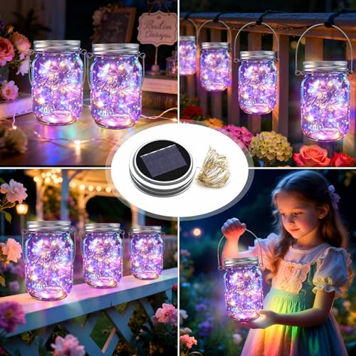 Mason Jar Solar Lights for Outside (12 Count)