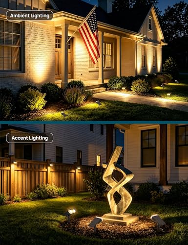 Solar Lights Outdoor Waterproof LED Spotlights Warm White 4 Pack (4 Count)