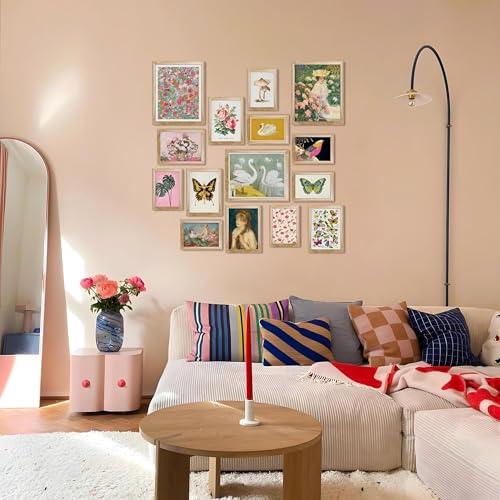 15 Pcs FRAMED Eclectic Wall Decor (15 Count)