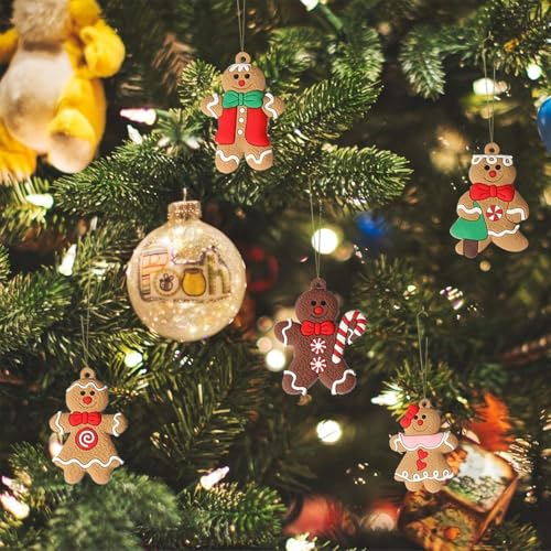 36pcs Gingerbread Man Ornaments for Christmas Tree (36 Count)