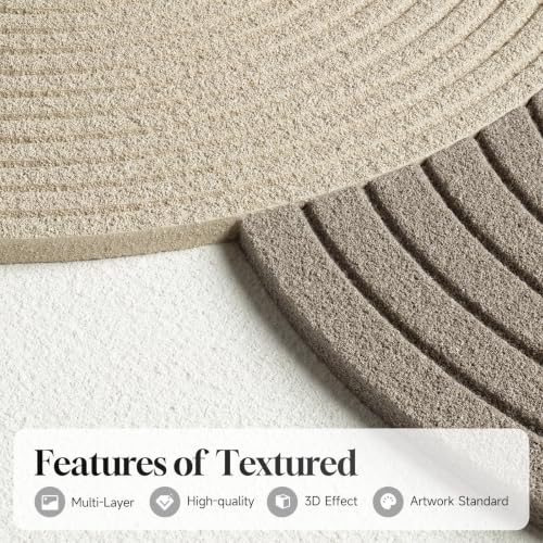 Large 3D Textured Framed Boho Neutral Abstract Wall Art (3 Count)