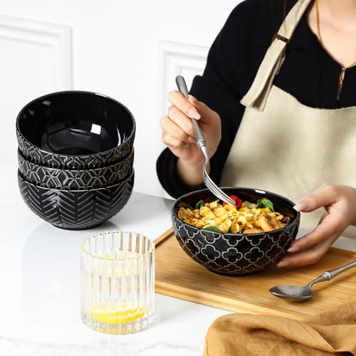 Sureasy 25oz Ceramic Cereal Bowls Set of 4 (8.24 Count)