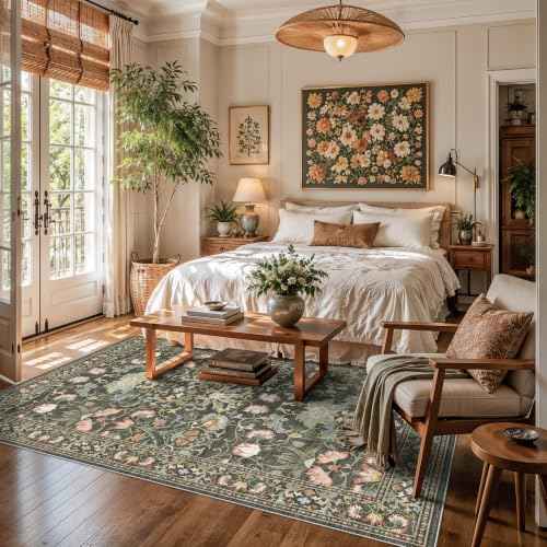 Washable 5x8 Living Room Area Rug (40 Sq Ft)