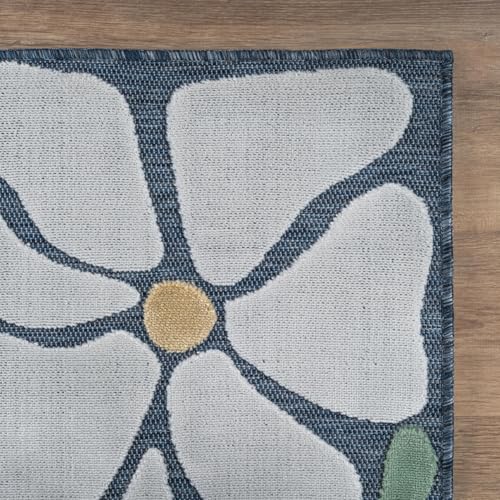 Outdoor Rug 6x9 Modern Floral Tropical Area Rugs for Outdoor and Indoor Patio Easy to Clean Non Shedding Living Room Porch Garden Washable Outside Carpet (58.5 Sq Ft)