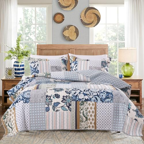 King Quilt Set Reversible Quilted Bedspread 3