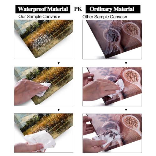 Beautiful Wilderness Meadow Canvas Wall Art Oil Painting Reproduction Print Vintage Wildflower Field Scenery Countryside Landscape Tree Rustic Retro Decor Artwork for Country Farmhouse Bedroom 20x40 Inches