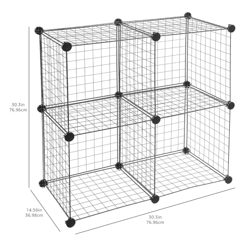 4 Cube Wire Grid Storage Organizer