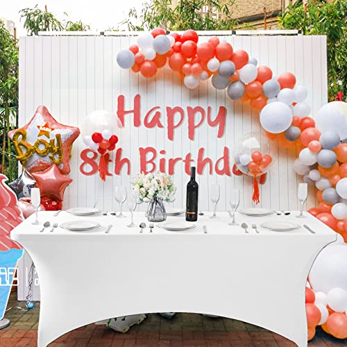 2Pack Waterproof Spandex Table Cover for 4FT Table Universal Fitted Stretch Tablecloth for Party (2 Count)