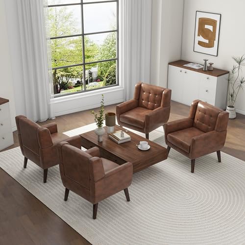 PU Leather Accent Chairs Set of 4 (4 Count)