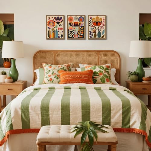 Framed Colorful Floral Wall Art Set of 3 (3 Count)