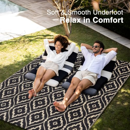 Outdoor Rug 5x8 ft Waterproof Reversible Floral Mat (40 Sq Ft)