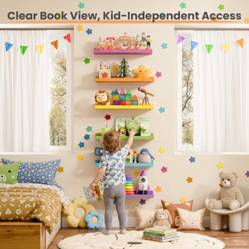 Floating Shelves for Wall Decor Storage (6 Count)