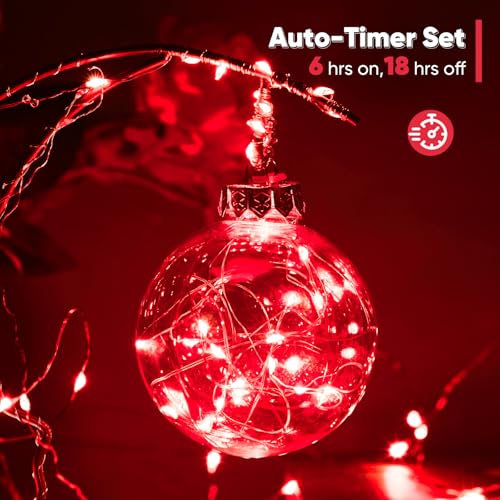 1 Pack 65.6 Ft. Battery Operated Outdoor String Lights with Remote & Timer