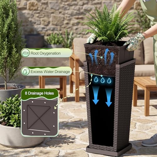 Resin 30'' Tall Planters (2 Count)
