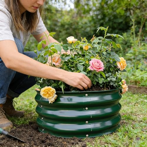 GARDMAX 2x2x1FT Galvanized Round Raised Garden Bed Kit