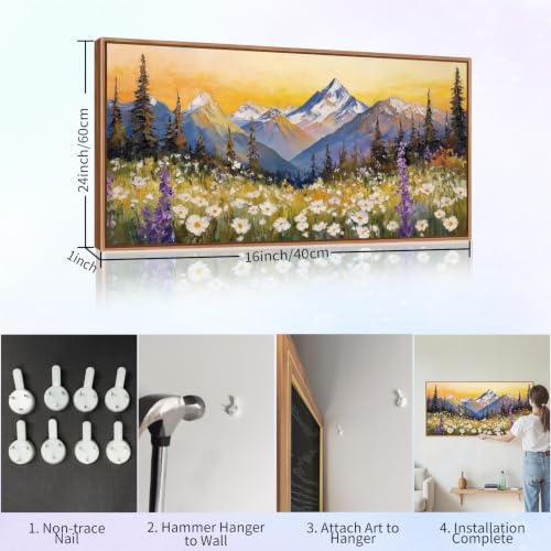 Boho Mountain Framed Canvas Wall Art