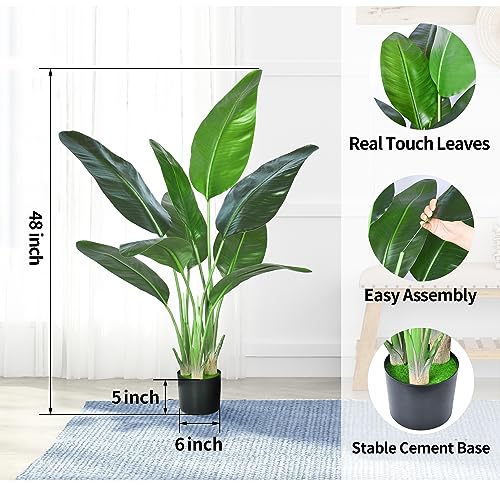 2Packs 4FT Artificial Bird of Paradise Plant (2 Count)